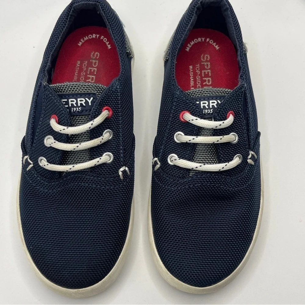 Active Seller!  Kid’s Sperry Unisex Washable Navy Canvas Sneakers 11M - Picture 5 of 11